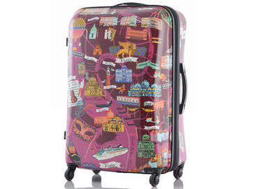 Business travel printed PC trolley case extra large luggage sets with 4 wheels