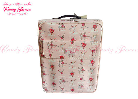 Girls Pink rugged travel luggage 20 inch cute 2 wheel suitcase